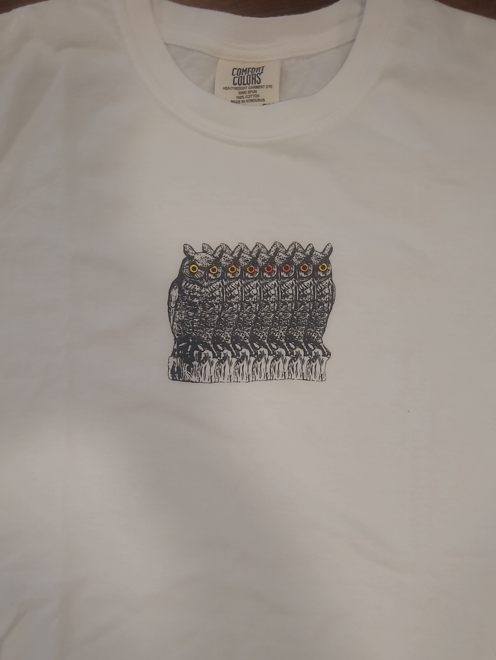 Comfort Colors Short Sleeve Owl T-shirt.  S.  UNISEX???  SEE MEASUREMENTS!!